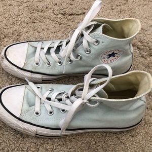 Adorable light blue high top converse!